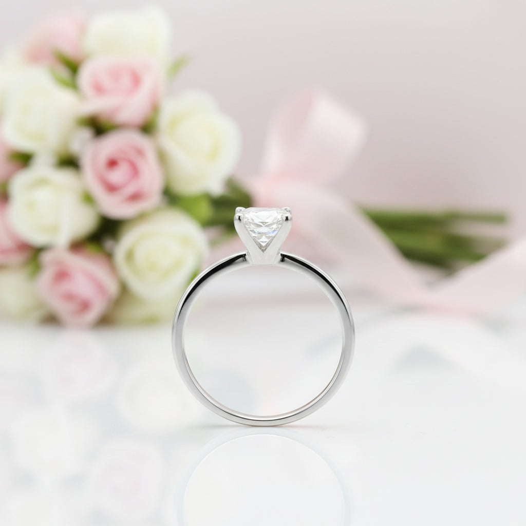 Classic 1.0 Ct Princess Diamond Option Engagement Ring-Black Diamonds New York