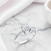 1.0 Ct Princess-Cut Diamond Option Classic Engagement Ring-Black Diamonds New York