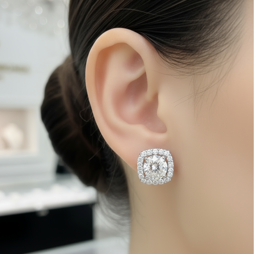 1.0 Ct D Color Diamond Stud Earrings-Black Diamonds New York