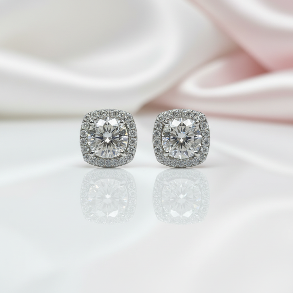 1.0 Ct D Color Diamond Option Stud Earrings-Black Diamonds New York