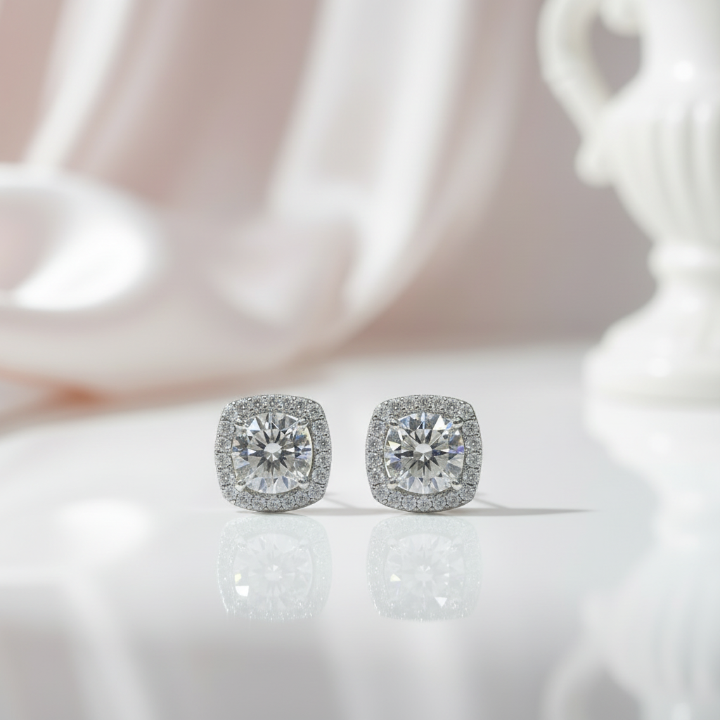 1.0 Ct D Color Diamond Option Stud Earrings-Black Diamonds New York