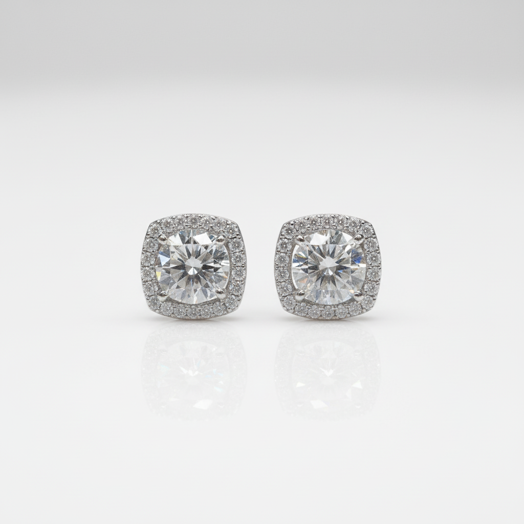 1.0 Ct D Color Diamond Option Stud Earrings-Black Diamonds New York