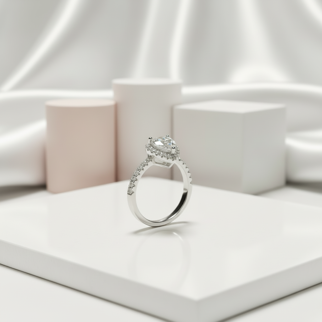 1.0 Ct Heart Cut D Color Diamond Engagement Ring-Black Diamonds New York