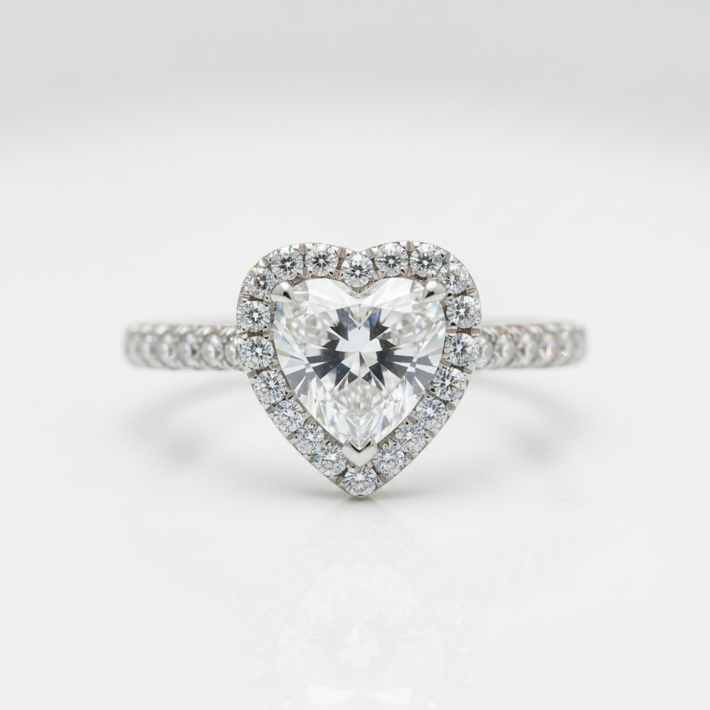 1.0 Ct Heart Cut D Color Diamond Option Engagement Ring-Black Diamonds New York