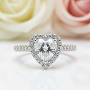 1.0 Ct Heart Cut D Color Diamond Engagement Ring-Black Diamonds New York