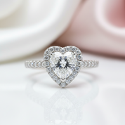 1.0 Ct Heart Cut D Color Diamond Option Engagement Ring-Black Diamonds New York