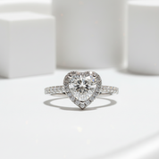 1.0 Ct Heart Cut D Color Diamond Engagement Ring-Black Diamonds New York