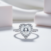 1.0 Ct Heart Cut D Color Diamond Engagement Ring-Black Diamonds New York