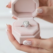 1.0 Ct Pear Cut Diamond Option Water Drop Engagement Ring-Black Diamonds New York