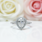 1.0 Ct Pear Cut Diamond Water Drop Engagement Ring-Black Diamonds New York