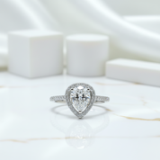 1.0 Ct Pear Cut Diamond Water Drop Engagement Ring-Black Diamonds New York