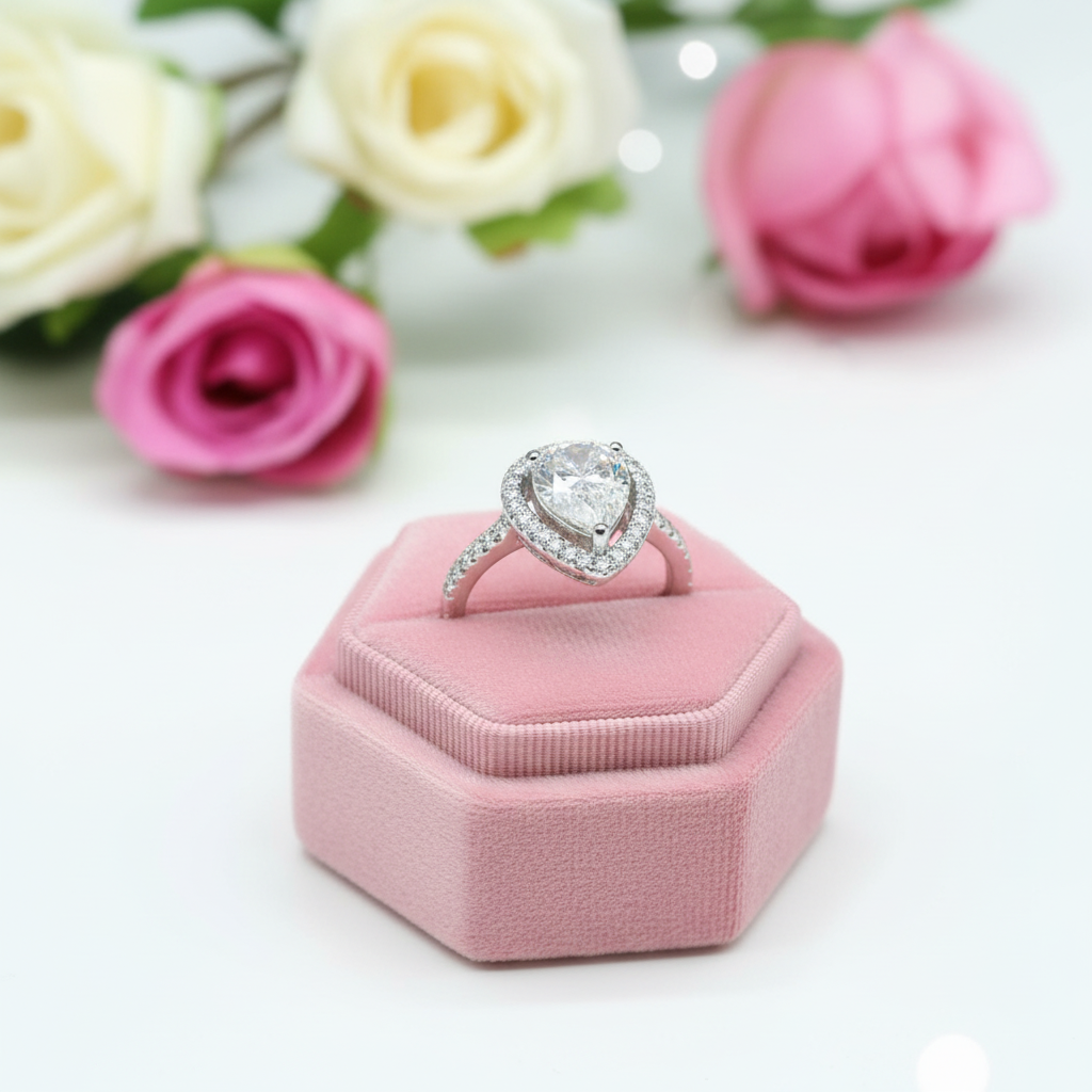 1.0 Ct Pear Cut Diamond Water Drop Engagement Ring-Black Diamonds New York