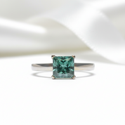 1 Carat Princess Cut Green Diamond Option Engagement Ring-Black Diamonds New York