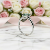 1 Carat Princess Cut Green Diamond Option Engagement Ring-Black Diamonds New York