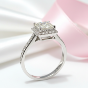 1 Carat Princess Cut Diamond 4 Claw Engagement Ring-Black Diamonds New York