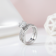 1.0ct Round Cut Diamond 2-Pc Wedding Engagement Ring Set-Black Diamonds New York