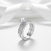 1.0ct Round Cut Diamond 2-Pc Wedding Engagement Ring Set-Black Diamonds New York