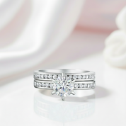 1.0ct Round Cut Diamond 2-Pc Wedding Engagement Ring Set-Black Diamonds New York