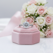 1 Carat Round Cut D Color Diamond Option Ribbon Engagement Ring-Black Diamonds New York