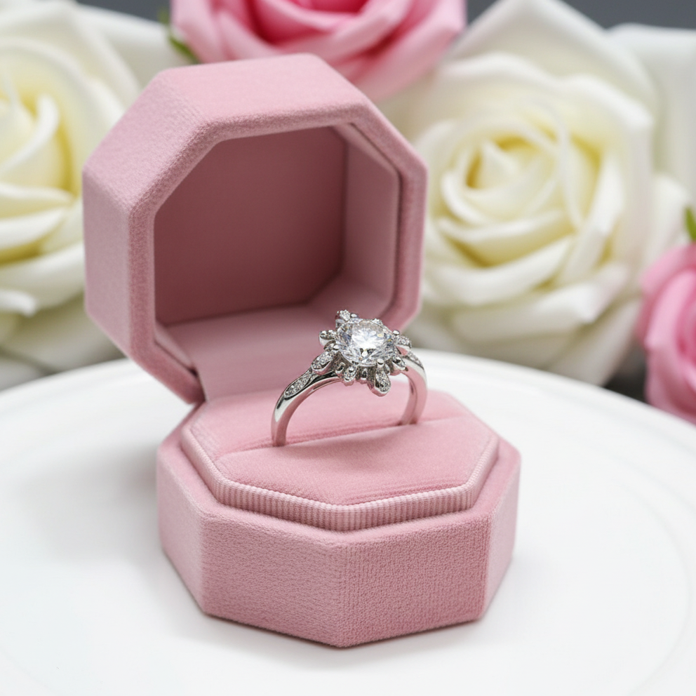 1 Carat Round Cut D Color Diamond Trevi Fountain Engagement Ring-Black Diamonds New York