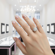 1.0 Ct Round Cut Diamond 8 Heart Claws Engagement Ring-Black Diamonds New York