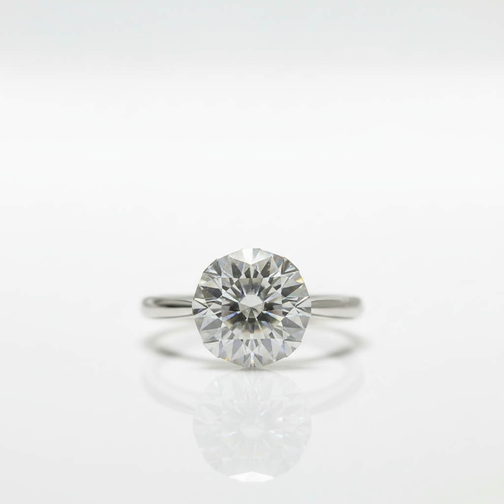1.0 Ct Round Cut Diamond Option 8 Heart Claws Engagement Ring-Black Diamonds New York