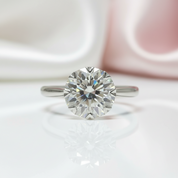 1.0 Ct Round Cut Diamond Option 8 Heart Claws Engagement Ring-Black Diamonds New York