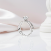 1 Carat Round Cut Diamond Option Eternal Love Engagement Ring-Black Diamonds New York