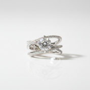 1 Carat Round Cut Diamond Option Eternal Love Engagement Ring-Black Diamonds New York