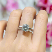 1 Carat Round Cut Diamond Twist 4 Claws Engagement Ring-Black Diamonds New York