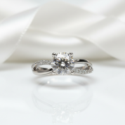 1 Carat Round Cut Past D Color Diamond Option Forever Love Engagement Ring-Black Diamonds New York