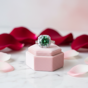 1 Carat Round Green Diamond Engagement Ring-Black Diamonds New York