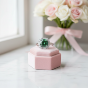 1 Carat Round Green Diamond Option Engagement Ring-Black Diamonds New York