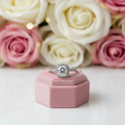 1 Carat Round Halo Diamond Ring-Black Diamonds New York