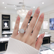 1 Carat Round Halo Diamond Ring-Black Diamonds New York