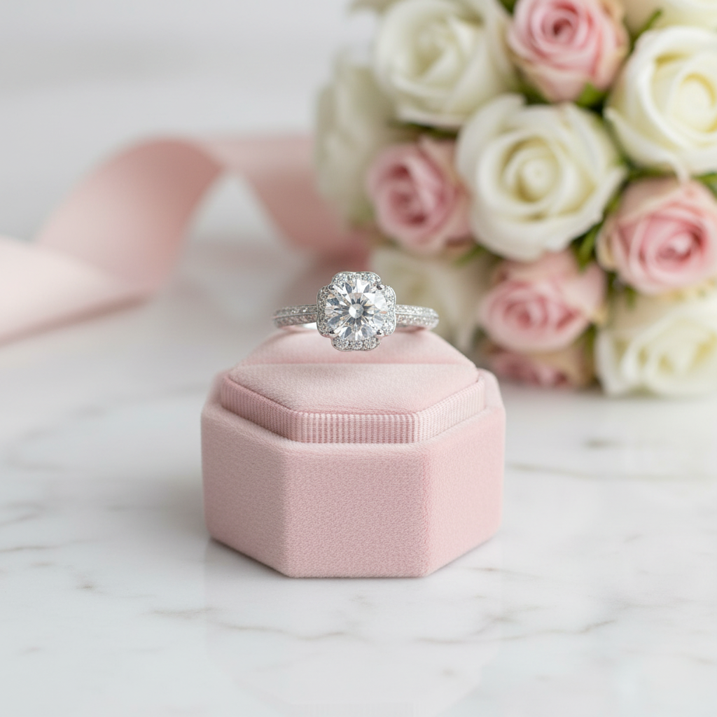 1.0 Ct Round Diamond Option Goddess of Luck Engagement Ring-Black Diamonds New York