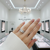 1.0 Ct Princess Cut Diamond Wedding Engagement Ring Set-Black Diamonds New York