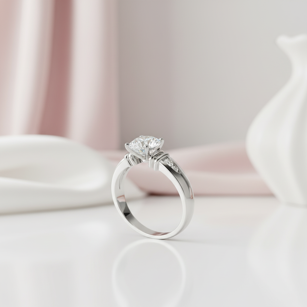 1 ct Round Cut Diamond Option White Gold Engagement Set-Black Diamonds New York