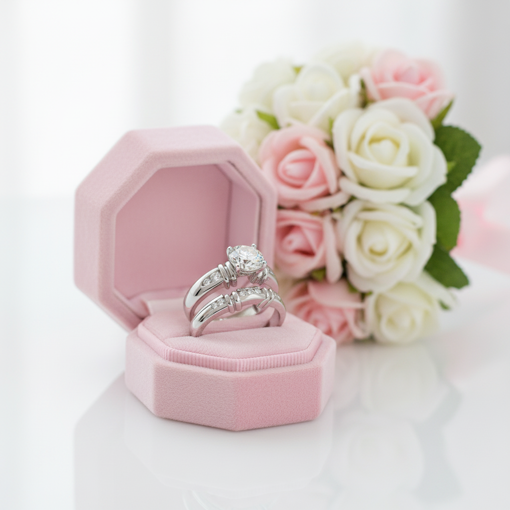 1 ct Round Cut Diamond Option White Gold Engagement Set-Black Diamonds New York