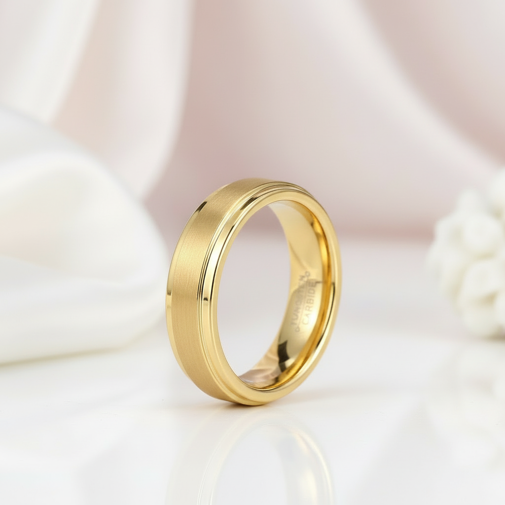 Tungsten Carbide Wedding Ring Set For Couples-Black Diamonds New York