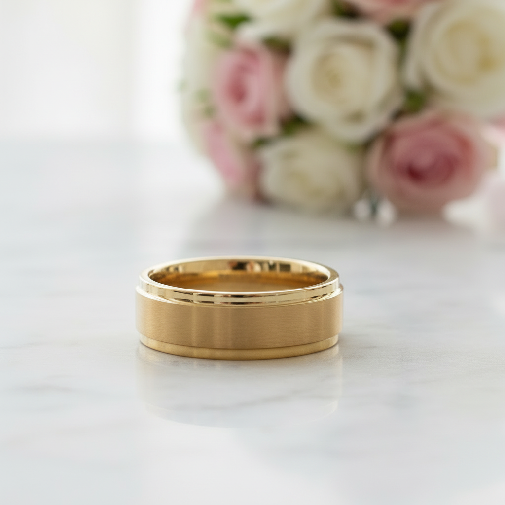 Tungsten Carbide Wedding Ring Set For Couples-Black Diamonds New York