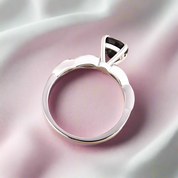 1.0 Carat Round Cut Black Rutilated Quartz Promise Ring-Black Diamonds New York