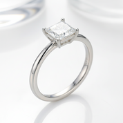 1.0Ct 5.5mm Cushion Brilliant Diamond Option Solitaire Engagement Ring-Black Diamonds New York