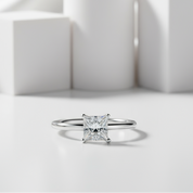 1.0Ct 5.5mm Cushion Brilliant Diamond Solitaire Engagement Ring-Black Diamonds New York