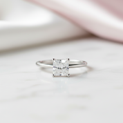 1.0Ct 5.5mm Cushion Brilliant Diamond Option Solitaire Engagement Ring-Black Diamonds New York