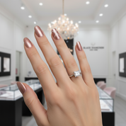 1.0Ct 5.5mm Cushion Brilliant Diamond Solitaire Engagement Ring-Black Diamonds New York