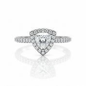 1.0Ct 6.5mm Classic Trillion Halo Diamond Option Engagement Ring-Black Diamonds New York