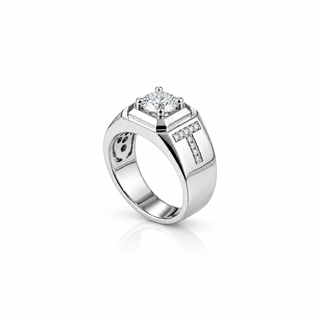 1.0Ct 6.5mm D Color Diamond Option Men's Ring-Black Diamonds New York