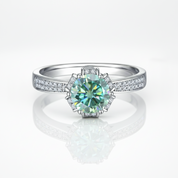 1.0Ct 6.5mm Round Floral-Option Diamond Option Engagement Ring-Black Diamonds New York