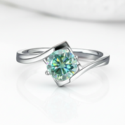 1.0Ct 6.5mm Round Modern Bypass Diamond Option Engagement Ring-Black Diamonds New York